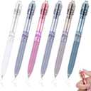 Crtiin 6 Pcs Fidget Spinner Pens for Adults Black Ink Gel Pens with Fidget Ball Stress Relief Pen Spinning Pen for Office Supplies Journaling (Cylinder, Bright)