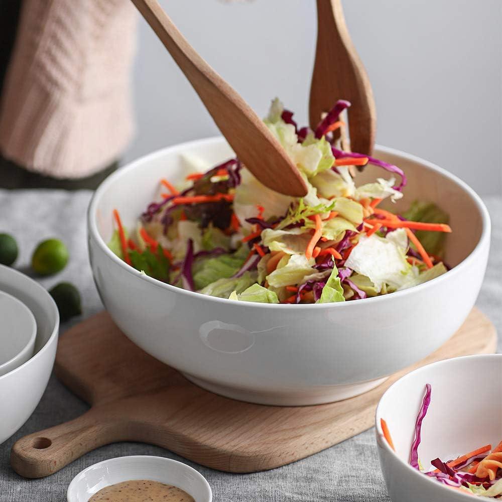 Serving Bowls, Mixing Bowl Set, Mixing Bowls for Kitchen, Soft White Serving Set, Serving Bowls Set of 3, Ceramic Bowl Sets for Eating Different Sizes