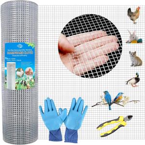 Hardware Cloth 1/2 Inch 48in x 100ft 19Gauge Hot-dip Galvanized Wire Mesh Roll Chicken Wire Fencing Rabbit Wire Gopher Wire Mesh for Underground Snake Fencing