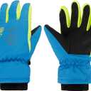 Kids' 3-Size Winter Snowboarding Gloves for Boys & Girls (XS for 3-5 years old, Blue)