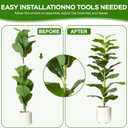 2Pack Artificial Fiddle Leaf Fig Tree, 35" Faux Ficus Lyrata Plant with Pot, Floor Plant Outdoor Artificial Plant, Suitable for Living Room, Office, Bedroom Decor