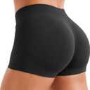 YEOREO Women Workout Booty Shorts Low Rise 2.5" Impact Scrunch Lifting Biker Gym Hot Shorts Spandex for Yoga Running (Medium, Black)