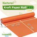 PerkHomy 48" x 1,440" (120') OrangeRed Kraft Paper Roll for Craft Bulletin Board Paper Art Table Covering Crafting Gift Wrapping Bouquet Packing Parcel 80GSM 55LB (OrangeRed, 48" x 120')