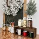 Christmas Hot Cocoa Bar Wood Storage Box Coffee Bar Countertop Accessories Christmas Decorative Storage Bins for Mugs Cups Cream Syrup Home Office Kitchen Cocoa Lover Gift