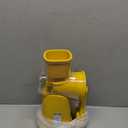 SUSTEAS Rotary Cheese Grater with Handle - Vegetable Shredder with 5 Well-designed Blades & Strong Suction Base, Round Mandoline Slicer & Food Chopper for Kitchen, with Blade Storage Box (Yellow)