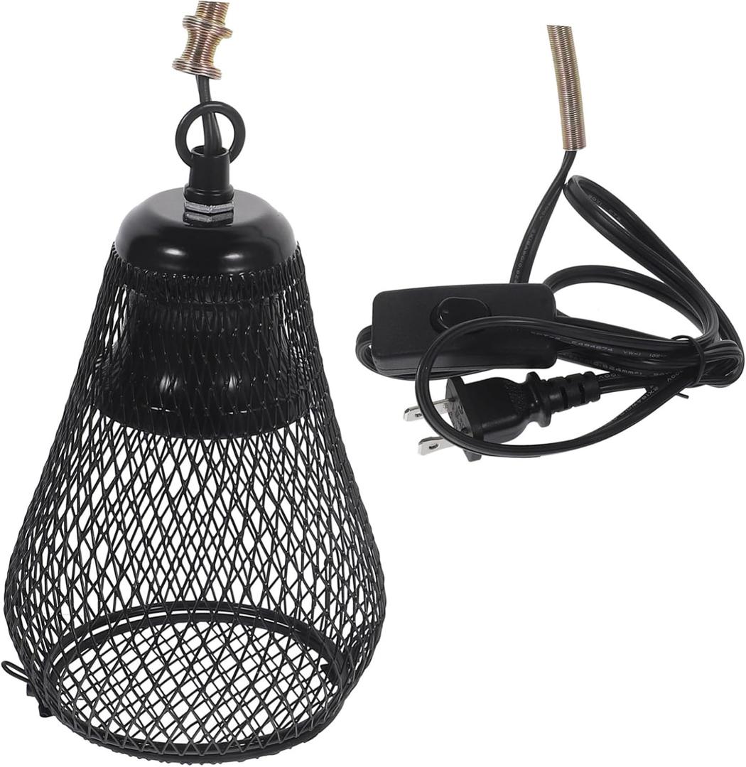 Toyvian Scald Mesh Cover for Reptile Heating Lamp Sturdy Iron Lampshade Compatible with Bearded Dragons Snakes and Turtles Includes Hanging Hook for Easy Installation