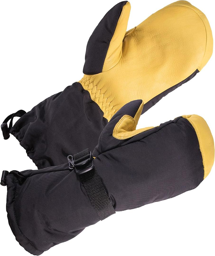 SKYDEER Waterproof and Windproof Genuine Deerskin Leather Ski Gloves with 150G 3M Thinsulate Insulation (SD8648T), Medium