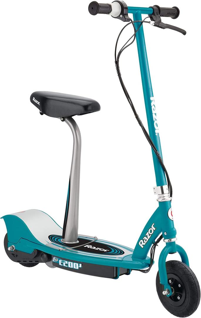 Razor E200S Electric Scooter for Kids Ages 13+ - 8" Pneumatic Tires, 200-Watt Motor, Up to 12 mph and 40 min of Ride Time, for Riders up to 154 lbs (Teal)