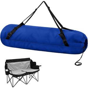 Double Camp Chair Replacement Bag, 48 Inches Heavy Duty Large Storage Bag, Nylon Folding Carry with Shoulder Strap Heavy Duty for Outdoor Camping Travel (Chair is Not Included)(Blue)