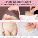 3 Pack Camel Cover Women's Seamless Silicone Underwear Liners, Anti-Chafing Invisible Pads for Leggings, Large