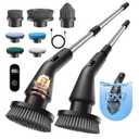 Leebein Electric Spin Scrubber, 2025 New Cordless Cleaning Brush Bathroom Scrubber, IPX7 Waterproof Shower Scrubber with 7 Brush Heads, Extendable Long Handle and 2 Speeds Scrubber for Bathtub Floor