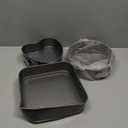 Springform Cake Pan Set of 3 (7, 8, 9 Inch) Heart Round Square Leakproof Nonstick Cheesecake Pans with Removable Bottom Carbon Steel Bakeware