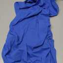 Missufe Women's Sleeveless Racerback Tank Ruched Bodycon Sundress Midi Fitted Casual Dress (Blue,Medium)