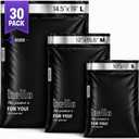 Poly Mailers 30 Pack Multi Size Shipping Envelopes 10x13 12x15.5 14.5x19 in Professional Waterproof Tear Proof Self Seal Opaque for Office & Small Business E-Commerce Shipping Black