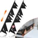Stainless Steel Stove Gap Covers,Stove Gap Filler, Range Trim Kit, Stove Gap Guards, Heat Resistant and Easy to Clean, Easy retractable Length 13.8" to 27.5", Width 0.79",Black(2PCS)