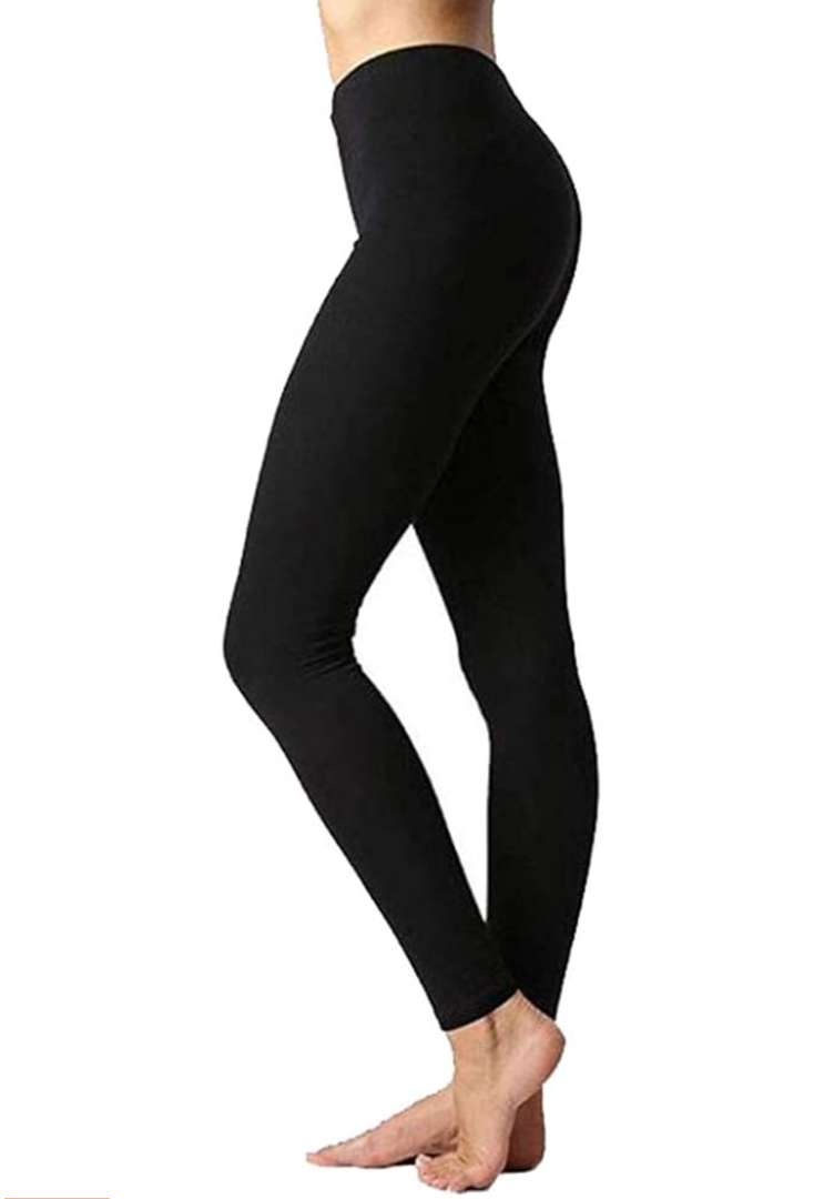 Zenana Outfitters Womens Full Length Cotton Solid Leggings, XL