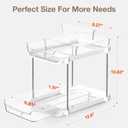Delamu 2-Tier Multi-Purpose Bathroom Under Sink Organizers and Storage, Stackable Kitchen Pantry Organization, Pull Out Medicine Cabinet Organizer with Movable Dividers, White, 1 Pack