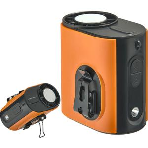 Waist Belt Clip Fan, Rechargeable Wearable Fan, Ice Cooling & Flashlight | 5 Speeds,13000RPM, 20H Long Runtime, Hands-Free Wearable Fan for Night Work, Camping & Outdoor Jobsite Orange