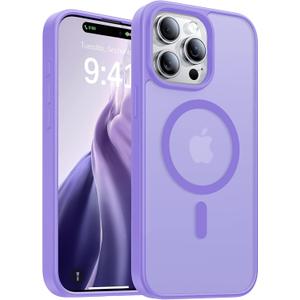 Magnetic for iPhone 15 Pro Case,[Compatible with MagSafe][Military-Grade Drop Protection][Anti-Yellowing]Shockproof Protective Translucent Matte Cover for iPhone 15 Pro Phone Case,Light Purple
