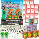 Minecraft Valentine's Day Classroom Gift Exchange Set - Bundle with 20 Party Favor Boxes with Stickers, Tattoos, Stampers for Classroom Party | Minecraft Valentines Party Favors