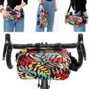 Bike Handlebar Bag, Bike Bag for Bicycles, Waterproof Bike Frame Bag with Shoulder Strap, Scooter Bag, Bike Storage Bag, Shoulder Bag for Mountain Road Bike Accessories (Black)