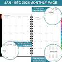 4 x Planner 2026-2027 - Planner 2026 (Jan 2026 - Dec 2026), 2026 Weekly and Monthly Planner 6.3  8.4, Notes, Thick Paper, Back Pocket, Twin-wire Binding