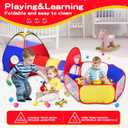 GeerWest 3 in 1 Kids Play Tent for Toddler with Baby Ball Pit and Play Tunnel, Children Indoor Outdoor Playhouse with Climbing Tunnel Toy for Toddlers, Boys and Girls Best Birthday GiftsNo Balls