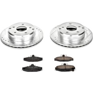 Power Stop K2600 Performance Brake Upgrade Kit; Rear; Incl. Silver Zinc Plated Cross-Drilled And Slotted Rotors w/Z16 Ceramic Scorched Brake Pads;