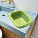 Toyvian Portable Baby Wash Basin, Newborn Face and Feet Washing Tub, Lightweight Multi-Purpose Basin Cartoon Design for Infant Care, 32x26x10cm