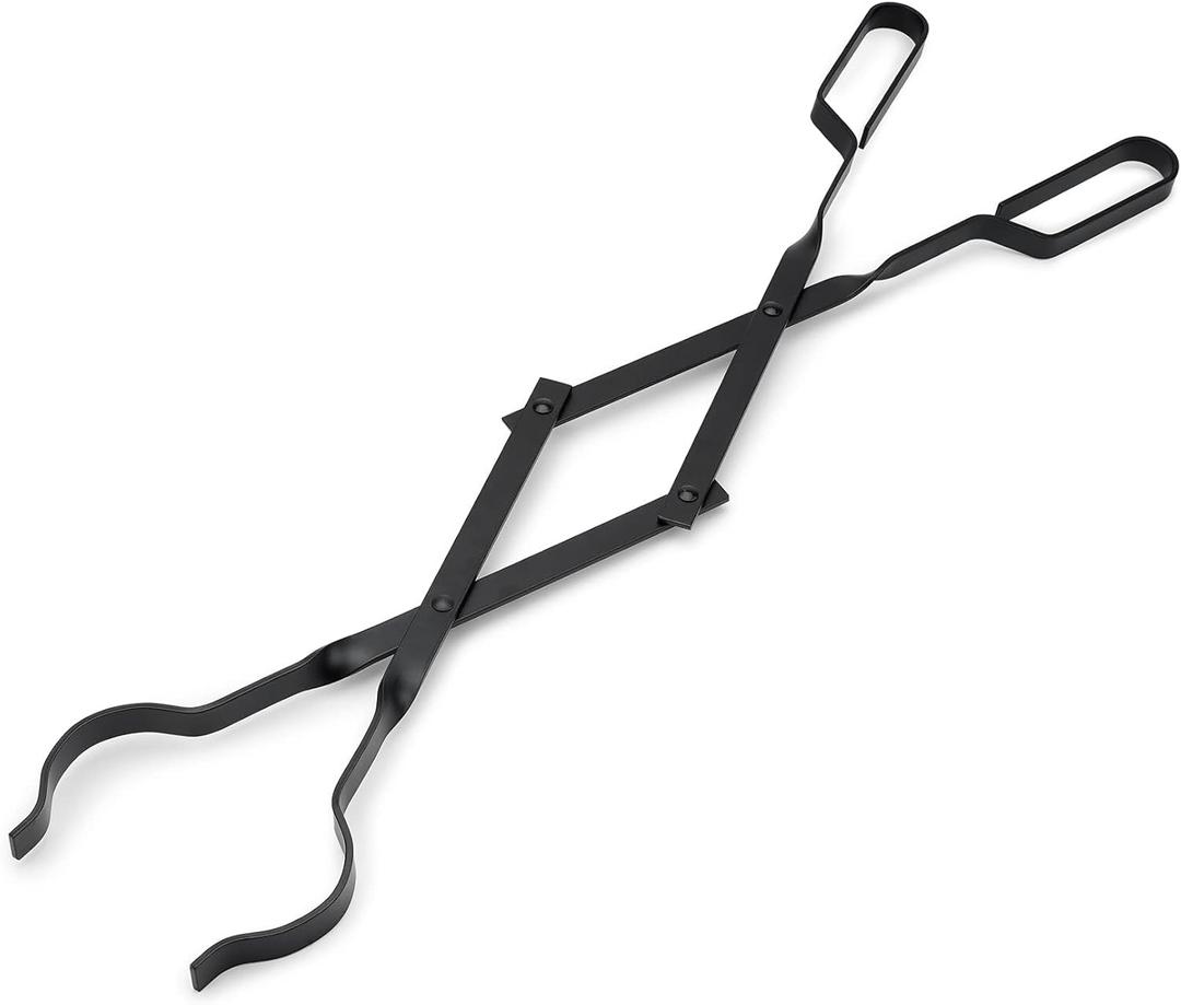 Stanbroil Outdoor Campfire Fireplace Tongs, 26" Long, Log Grabber, Black