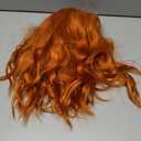 NAYOO Burnt Orange Bob Wig with Bangs for Women, 14 Inch Short Curly Synthetic Wig, Glueless Middle Part Natural Looking Copper Orange Hair for Daily Wear Party Halloween
