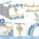 Nuanchu 50 Pcs Baptism Napkins God Bless Napkins Christening Party Decorations First Holy Communion Cross Religious Paper Supplies for Religious Holiday Dinner Party Decorations