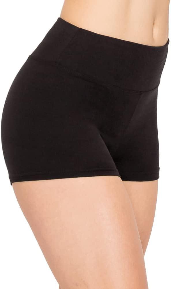 ALWAYS Women Workout Yoga Shorts - Premium Soft Solid Stretch Cheerleader Running Dance Volleyball Short Pants, S