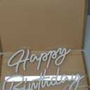 Happy Birthday Neon Sign - Large Happy Birthday Light Up Sign for Wall Decor with USB Powered, Adjustable Brightness Reusable LED Light Sign for All Birthday Party Decoration(16.5 x11inches,White)