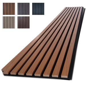 NeatiEase Wood Panels for Wall, 1 Piece 96" x 12.6" Soundproof Wood Slat Wall Panel for Interior Wall Decor Noise Cancelling, Acoustic Wall Panels, Sound Absorbing Panel (Teak)