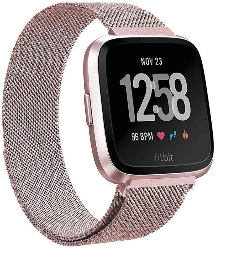 STAINLESS STEEL MESH BAND FOR USE WITH FITBIT VERSA ROSE GOLD - New