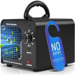 Ozone Generator 60000mg/h, High Capacity Ozone Machine, Odor Eliminator for Home, Car, Smoke, Pets, O3 Air Purifier Deodorizes 6,000 Square Feet (Black)