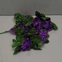 Suncalla 6 Pack Purple African Violet Artificial Silk Flower Bushes Individual Artificial Violet Flowers Houseplant