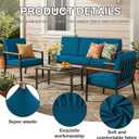 hyha 12Pcs Patio Cushion Covers, Stretch Outdoor Couch Cushion Covers, Washable Outdoor Chair/Sofa Slipcovers for Patio Furniture Cushions Protector with Elastic Bottom(Peacock Blue,Cover Only)