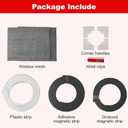 White Magnetic Window Screen Adjustable Window Net 44x 48 Fiberglass Window Screen Mesh for House Windows with Magnets