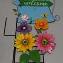 YEAHOME Garden Decor for Outside, 24.4“ Decorative Garden Stakes Metal Watering Can with 4 Flowers for Spring Decor, Welcome Yard Signs for Outdoor Lawn Backyard Patio Porch Pathway Decorations
