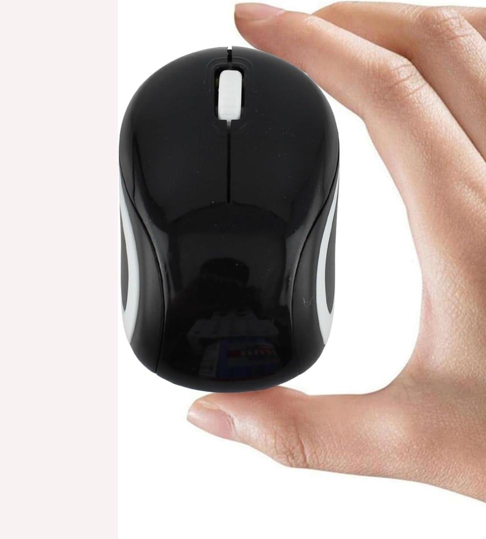 Wireless Mouse Mini Small Silent Cute Pocket Portable Compact Travel USB Tiny Optical Mice 3 Buttons 1000 DPI Cordless Mouse for PC Laptop Computer MacBook Kids Girl Boy Women Small Hands Gift(Black)