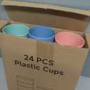 24 Pcs Unbreakable Plastic Cups Set, 20 oz Reusable Plastic Cups, Stackable Water Tumblers, Drinking Cup for Kitchen, Outdoor, BPA-free, Dishwasher Refrigerator and Microwave Safe (20 oz, 6 Colors)