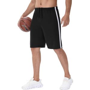IUKIO Men's Basketball Shorts with Pockets Athletic Running Shorts Workout Training Gym Shorts Size S