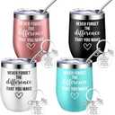 Geiserailie 8 Pcs Thank You Gift for Women Men Never Forget The Difference That You Make 12 OZ Stainless Steel Insulated Tumblers Keychain Appreciation Gift for Coworker Employee Boss (Classic Color)