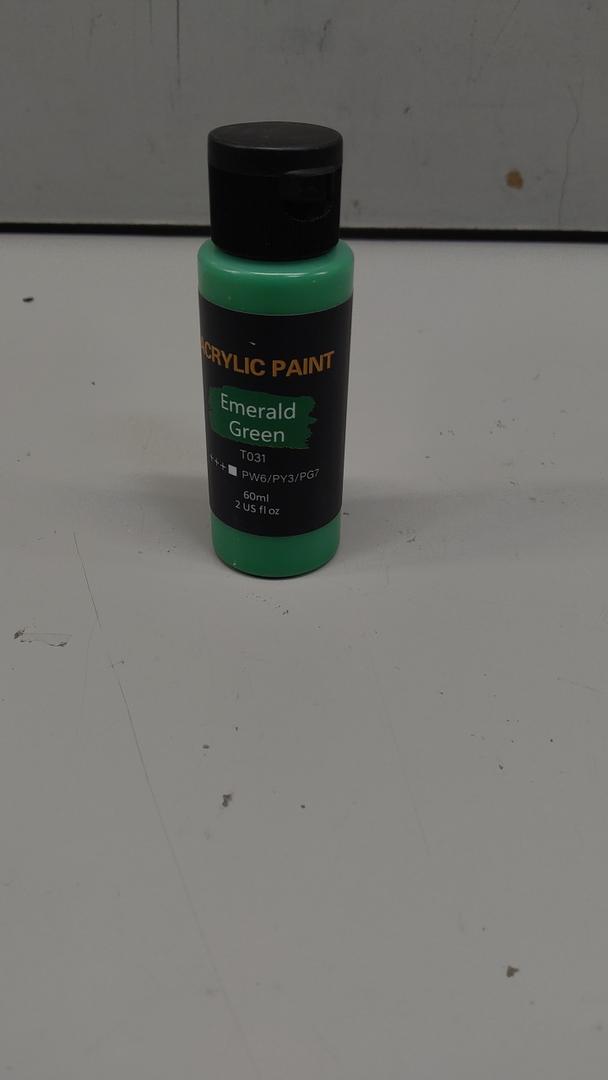 Acrylic Paint, Emerald Green, 2 Fl Oz, Permanent Fabric Paints for Clothes, Furniture Upholstery.