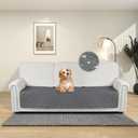 DUJUIKE 100% Waterproof Couch Cover for Dog, Dog Bed Cover Protector, Pet Blanket, Sofa Furniture Protector for Kids & Pets, Non-Slip Bottom, Couch Covers for 3 Seater(Grey, 76 x 180cm)