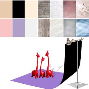 7PCS 14Patterns Double-Sided Photography Background Paper, Waterproof Reusable 34x23in Flat Lay Photo Tabletop Backdrops for Product Food Jewelry Cosmetics Makeup (Pink Black Purple)