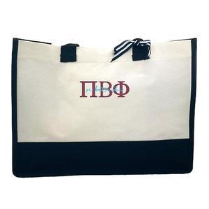 Go Greek Chic Pi Beta Phi Embroidered Tote Bag