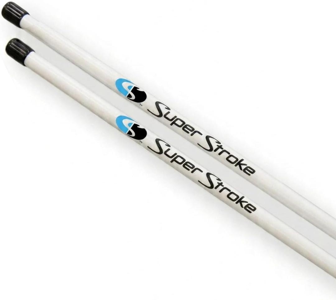 SuperStroke Golf Alignment Sticks 45" Fiberglass Rods, Full Swing Training Aid Kit, Help's with Posture Correction and Shot Accuracy, White (Set of 2)